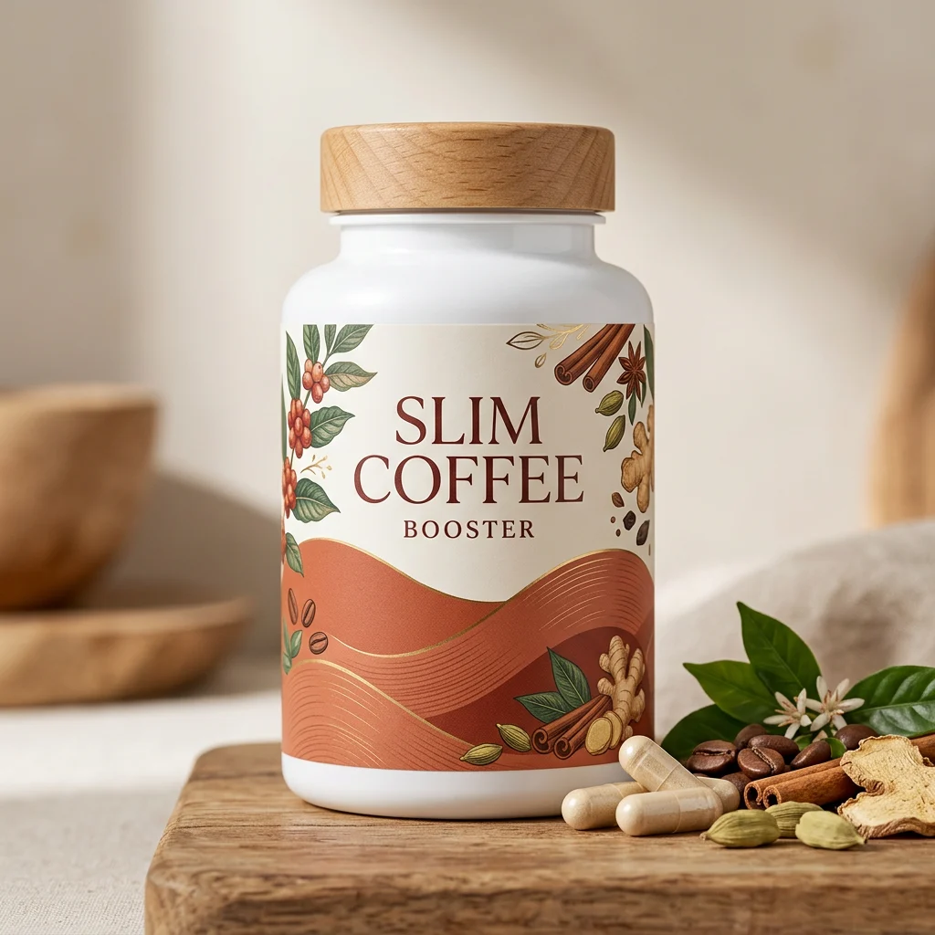 Slim Coffee Booster compact square cardboard box product render